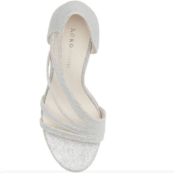 New KOKO + PALENKI Omari Pump (Women) shiny silver high heel strappy size 6.5 - Picture 2 of 7